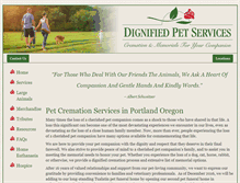Tablet Screenshot of dignifiedpetservices.com